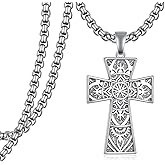 Cross Necklace For Men 925 Sterling Silver Mandala Cross Necklace Religious Jewelry Gifts for Men