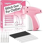 Legebo Stitch Gun for Clothes, Handheld Stitch Gun Quick Clothing Fixer, Portable Tagging Gun for Home & Retail Use, Includes 6 Needles,1000 Black & 1000 White Fasteners (Pink,1pcs+2000tag)