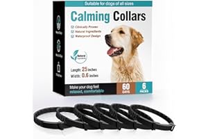 TTLXRL Calming Collar for Dogs 6 Packs Dog Pheromone Collars Relief Anxiety Stress Separation and Bad Behavior Pheromones Calm Lasts 60 Days 25 Inches Size Adjustable Waterproof Fit Small Large Medium Breed
