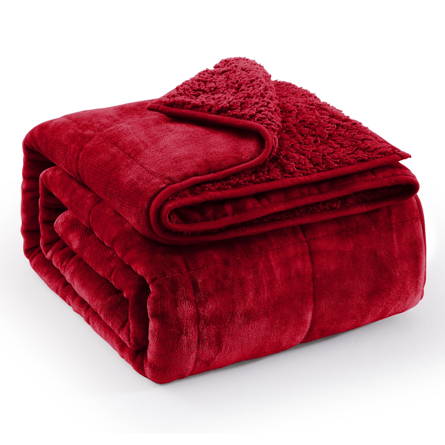 Photo 1 of Super Fuzzy Soft Sherpa Fleece Weighted Blanket, 15 lbs Dual Sided Fluffy Heavy Weighted Blankets for Adults - No Bunching with Double Layers of Soft Inner Lining (48"x 72", 15 Pounds)
