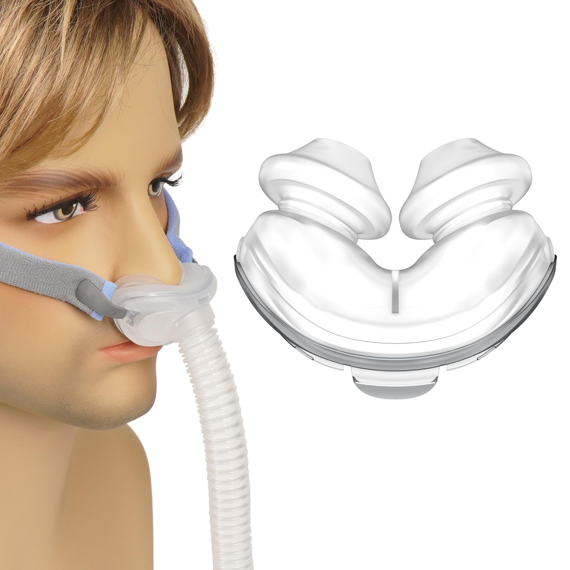 Photo 1 of 1 Pack Nasal Pillows Small for ResMed Airfit P10, Replacement P10 Nasal Pillow CPAP Cushion with Softer Silicone, Updated Version with Lighter Weight and Better Seal - Small