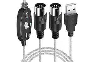 URWOOW MIDI USB Adapter Converter Cable with Input&Output Connecting（6 feet