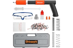 SHINEESHI Manual Mini Steel Nail Gun Kit with Nailers Adjustable Speed Fastening Tool Portable Handheld Concrete Nailer Gun for Drywall, Steel, Woodworking & DIY Projects