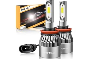 MIFMIA H8/H9/H11 6500K Cool White 36000LM 900% Brighter, Plug and Play with Cooling Fan, IP68 Waterproof Light Bulbs, Pack of 2