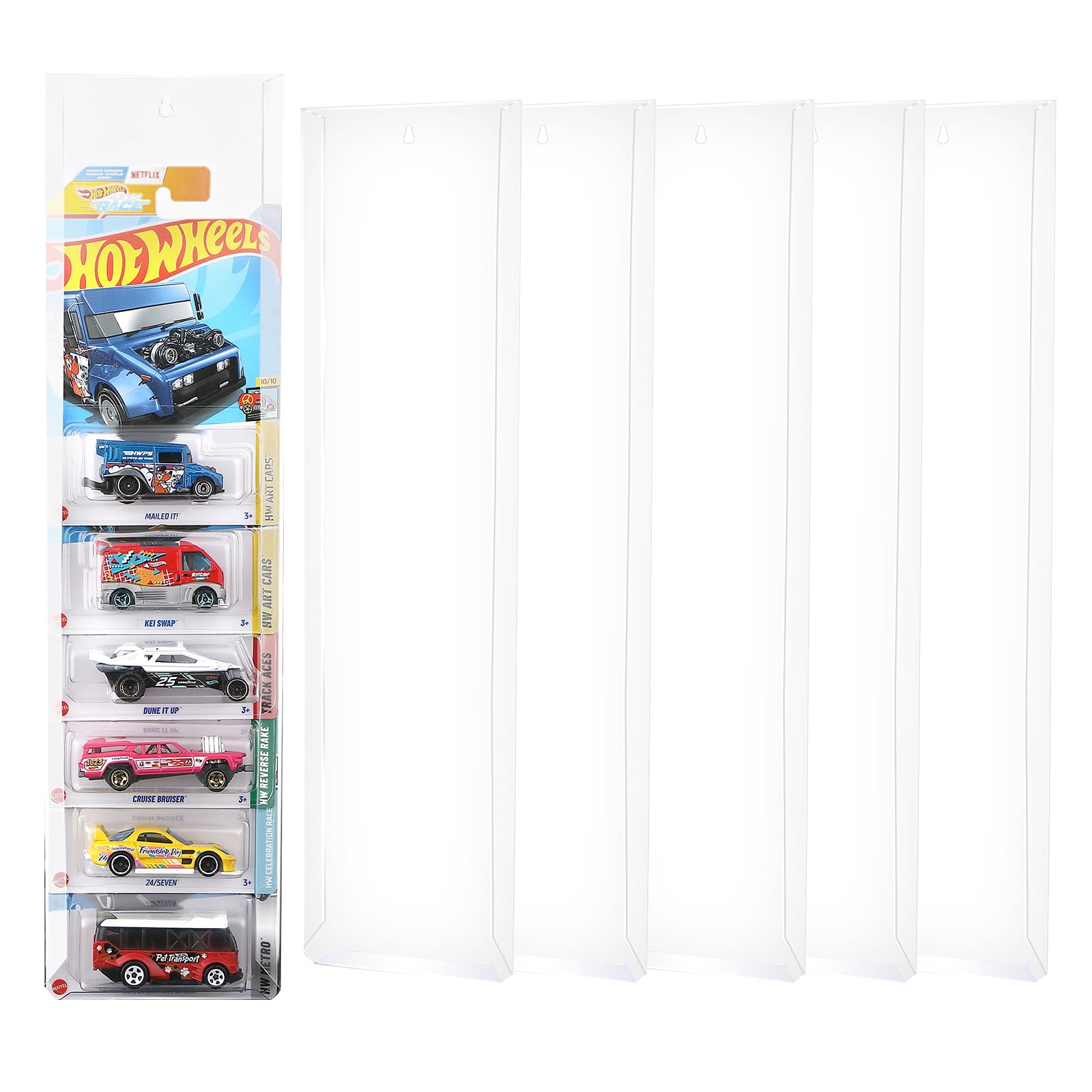 Photo 1 of 10Pcs Display Case Compatible with Hot-Wheels Match-Box Packaged Cars, Wall Display Case for Packaged Cars, Toy Car Storage Case Organizer Display Shelf Rack