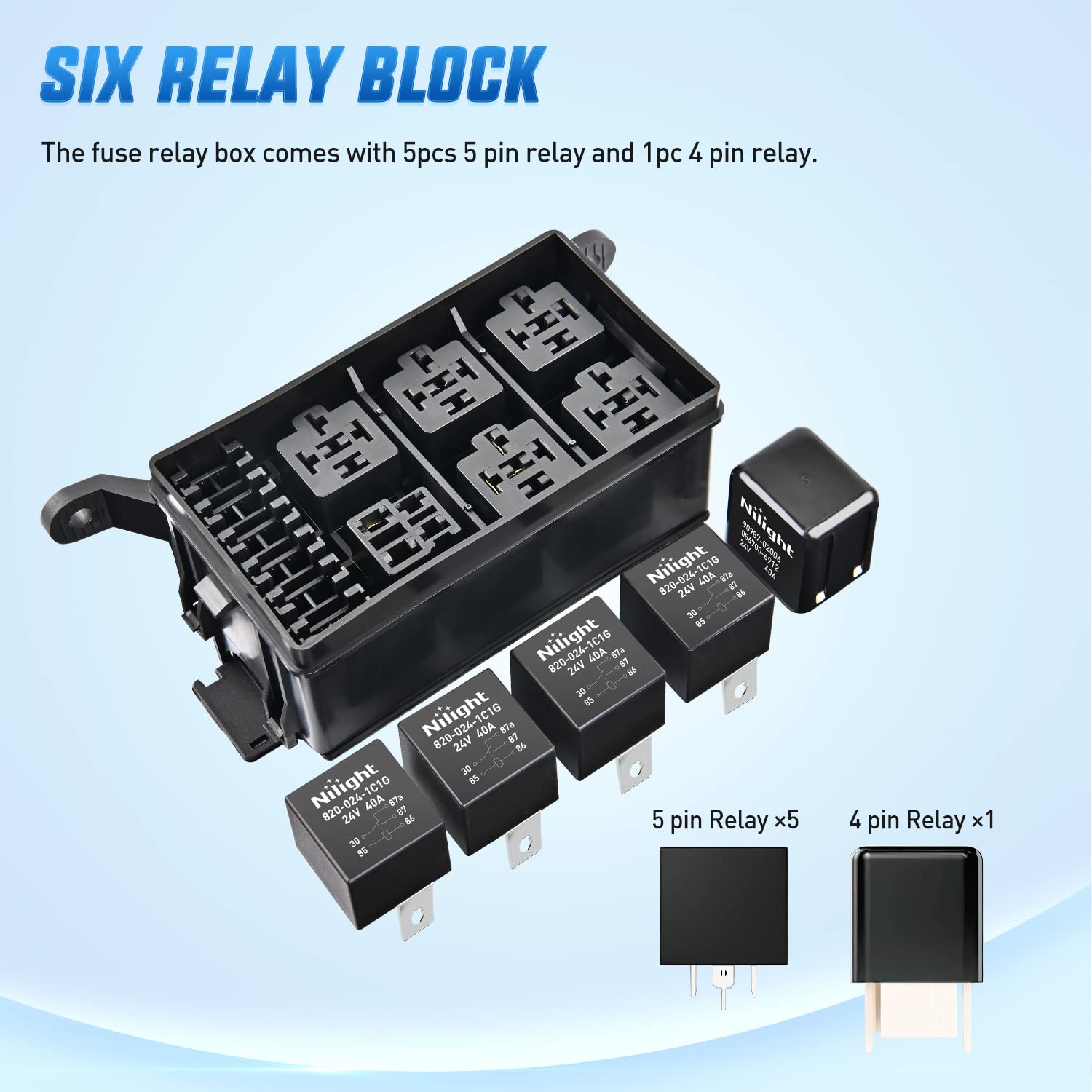 Mua Nilight 12V Fuse Relay Box 6 Relays 6 Slots ATC ATO Blade Fuse ...