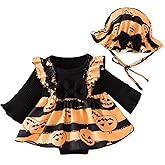 Aalizzwell Infant Baby Girls One Piece Romper Dress with Hat 0-18 Months