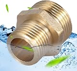 Hililand Brass Hex Nipple 3/4 to 1/2 Reducing Male Pipe Fitting Water Air Fuel view 5