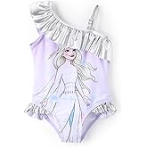 Disney Stitch Frozen Marvel Minnie Mouse Girls Swimsuits Ruffle One Piece Bathing Suits UPF 50 Swimwear Quick Dry Size 2-13Y