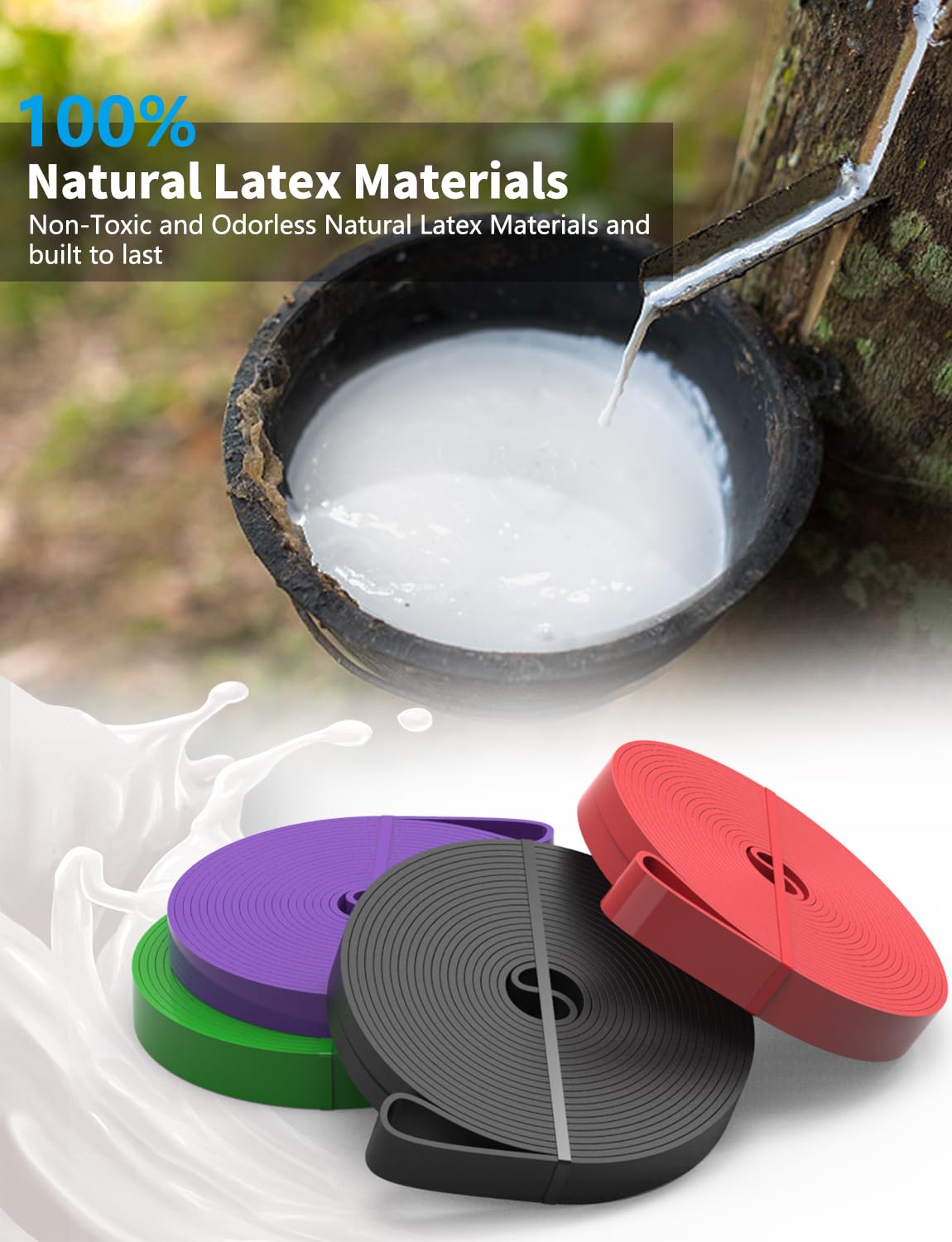 WHATAFIT Resistance Bands, Pull Up Assistance Bands, Exercise Bands, Workout Bands Set for Men and Women Home Fitness, Body Stretching, Strength Training, Physical Therapy