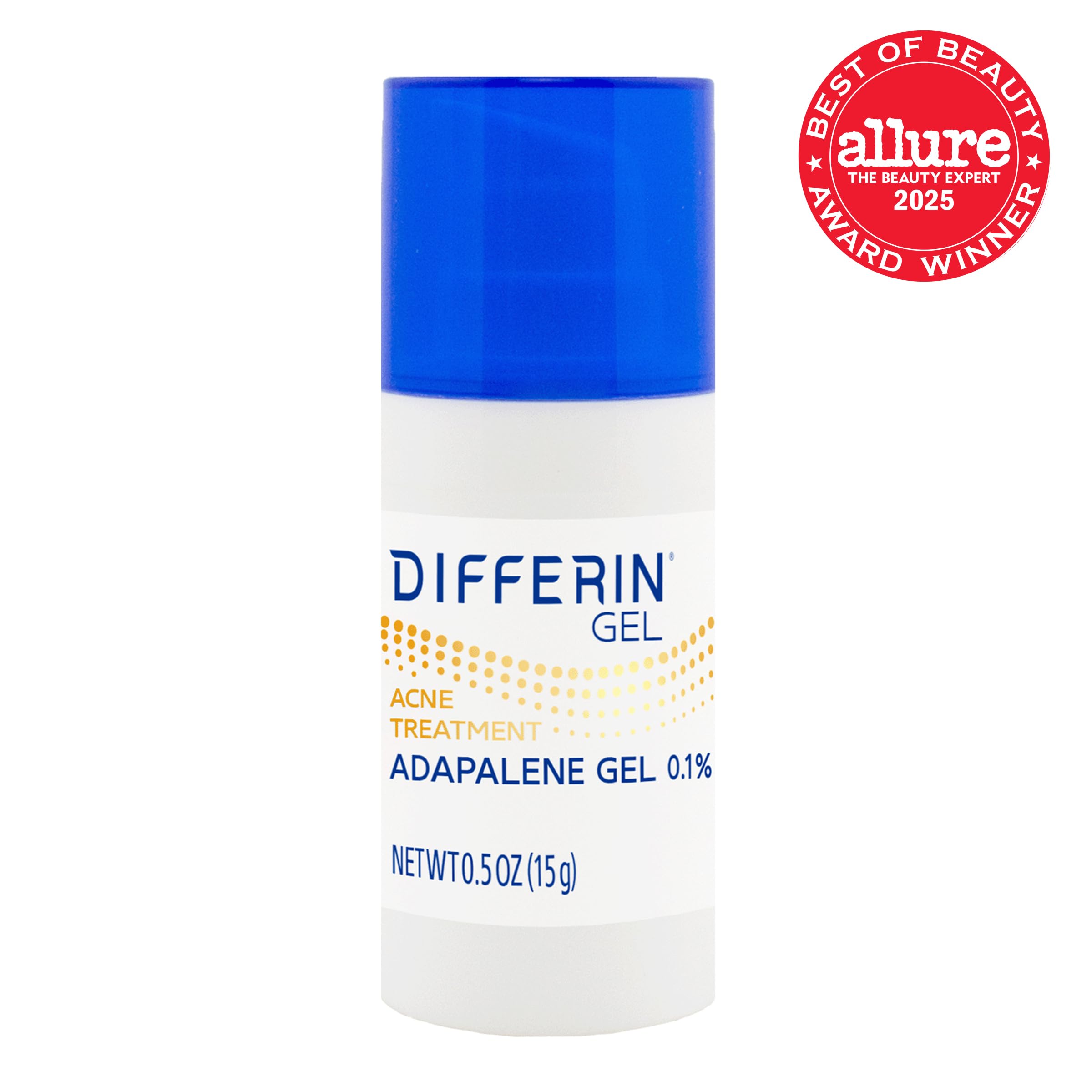 Differin Acne Treatment Gel, 30 Day Supply, Retinoid Treatment for Face with 0.1% Adapalene, Gentle Skin Care for Acne Prone Sensitive Skin, 15g Pump (Packaging May Vary)