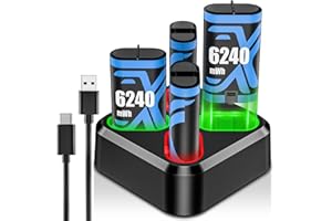 DBEPANK Rechargeable Xbox Controller Battery Pack for Xbox one/Xbox One S/Xbox One X/Xbox One Elite/Xbox Series X|S, 4x6240mWh Batteries Pack for Xbox Accessories Kits,Xbox Rechargeable Battery Pack,Blue