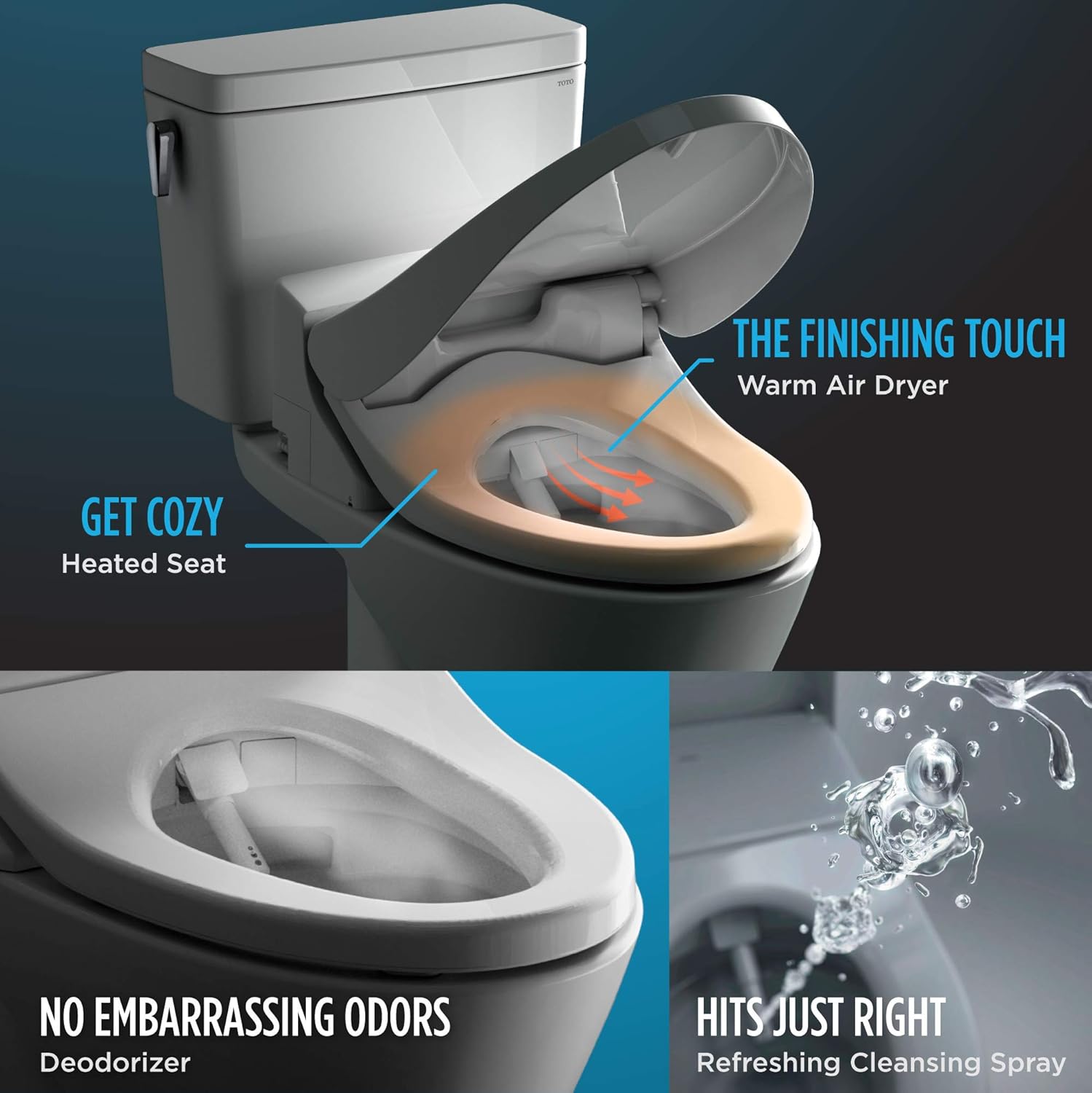 Toto Sw2044 01 C200 Electronic Bidet Toilet Cleansing Water Heated Seat Deodorizer Warm Air Dryer And Premist Elongated Cotton White Amazon Com