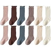 FYLuoke Baby Knee High Stockings - Girls & Boys Toddlers & Newborn Long Socks with Ruffles