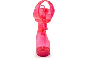 O2COOL Deluxe Handheld Battery Powered Water Misting Fan (Raspberry) Batteries Included