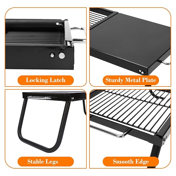 GRILL FORCE FOLDING CAMPFIRE GRILL,ENAMELED COATING GRATE, HEAVY DUTY CAMP GRILL GRATE, PORTABLE CAMPING GRATES OVER FIRE PIT, CAMPFIRE GRILL COOKING EQUIPMENT WITH CARRYING BAG FOR OUTDOOR COOKING
