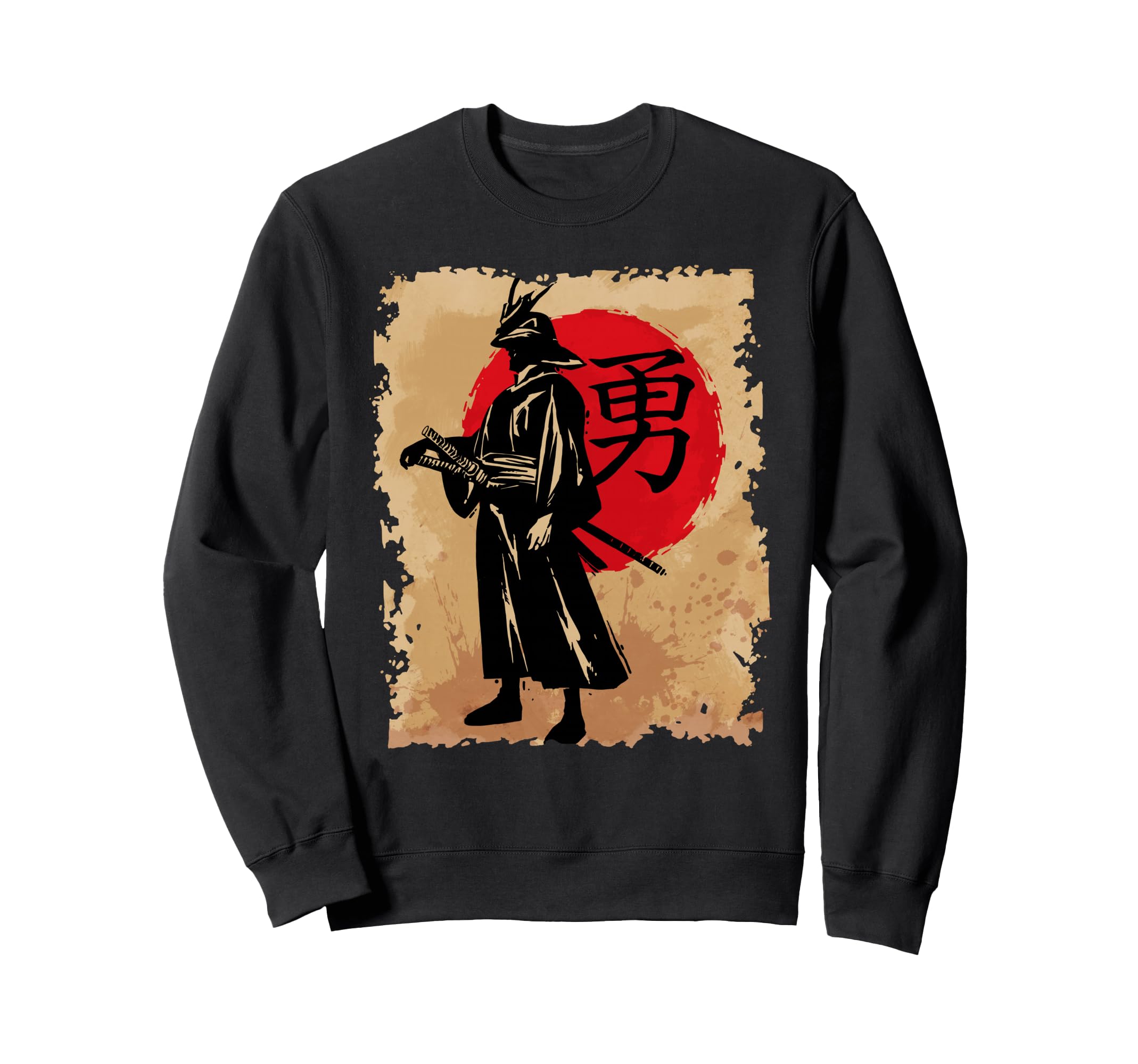 Japanese Samurai Warrior Rising Sun Japan Calligraphy Sweatshirt