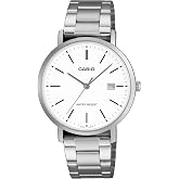 Casio MTP-VT05D-7E Men's Stainless Steel Minimalistic White Dial Analog Date Watch