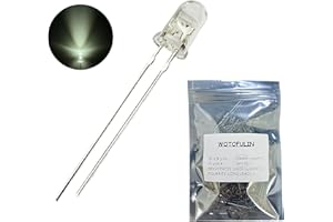 WOTOFULIN 5mm Warm White LED Diode Lights 100pcs DC 3V 20mA Round Clear Lens Electronics Components Light Emitting Diodes LED Light Bulbs