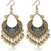 CHUNYANAN Bohemian Ethnic Retro Style Gold Tassel Dangle Drop Earrings For Women personalized Mexico Gypsy Dangle Earrings Jewelry