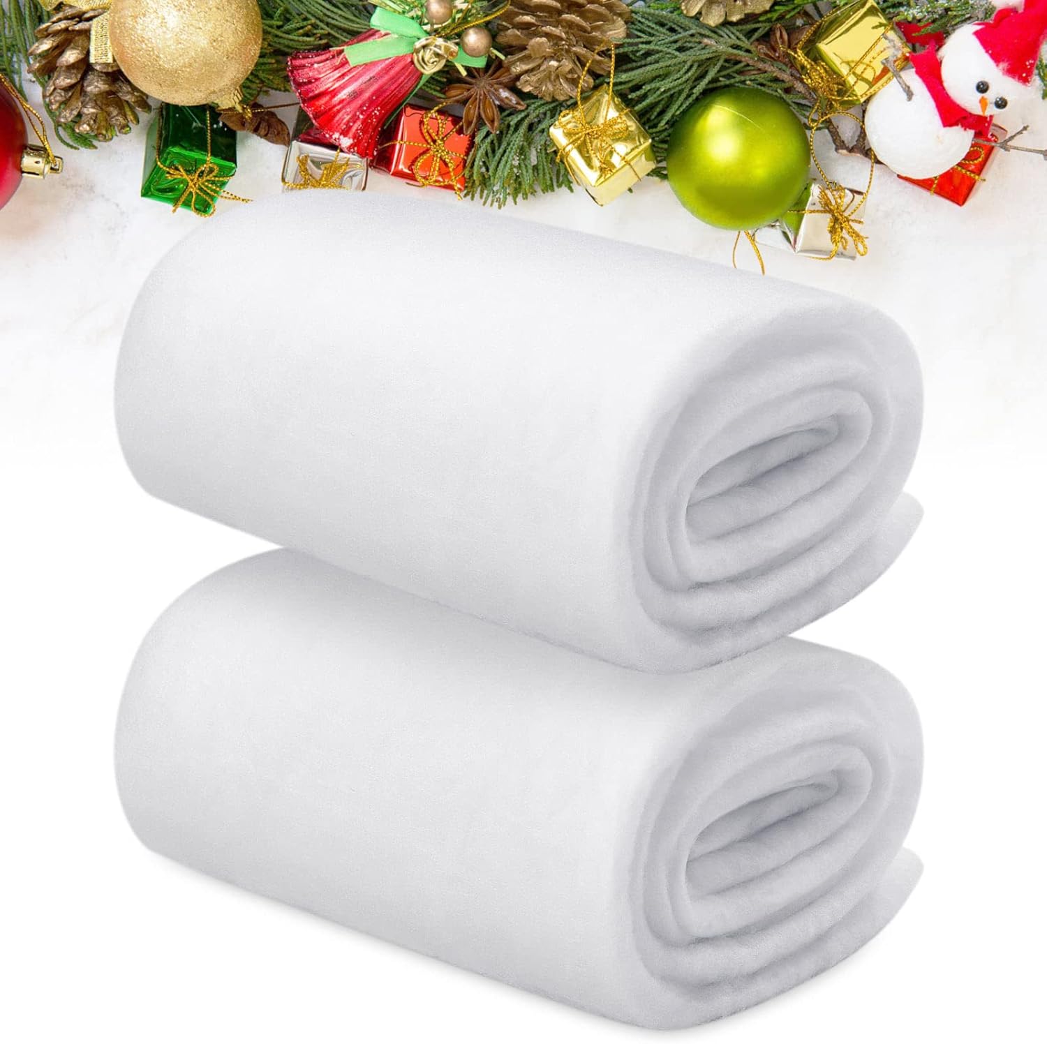 Artificial Snow - Ranslen 2 Pack Christmas Snow Blanket,3 Ft X 8 Ft Fake Indoor Snow Blanket Winter Wonderland Faux Snow Blanket Christmas Decorations Snow Cover for Christmas Village Decorations