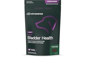 VETRISCIENCE Bladder Health Chews, Vetri Bladder Supplement for Dogs, Incontinence Support, Reduce Urine Leakage and Overactive Bladder, Soy Protein and Red Clover, Chicken, 60 Count