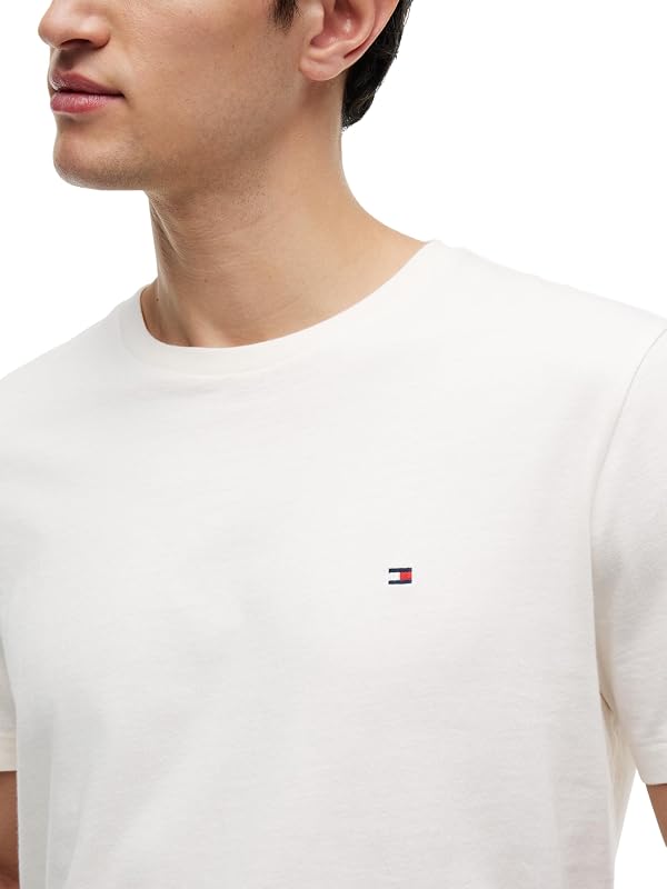 Herren-T-Shirt ESS Seasonal Reg Fit Solid Tee Mw0mw39995 S/S, Elfenbeinfarbenes Blütenblatt, M — Foto 3 von 5
