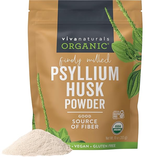 VIVA NATURALS ORGANIC PSYLLIUM HUSK POWDER, 10 OZ...