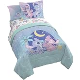 Disney Lilo &amp; Stitch Twin Comforter Set, 5 Pc Bed in a Bag, Reversible | Stitch &amp; Angel, Super Soft Microfiber, Machine Washable, All Season Kids Girls Bedding (Officially Licensed)