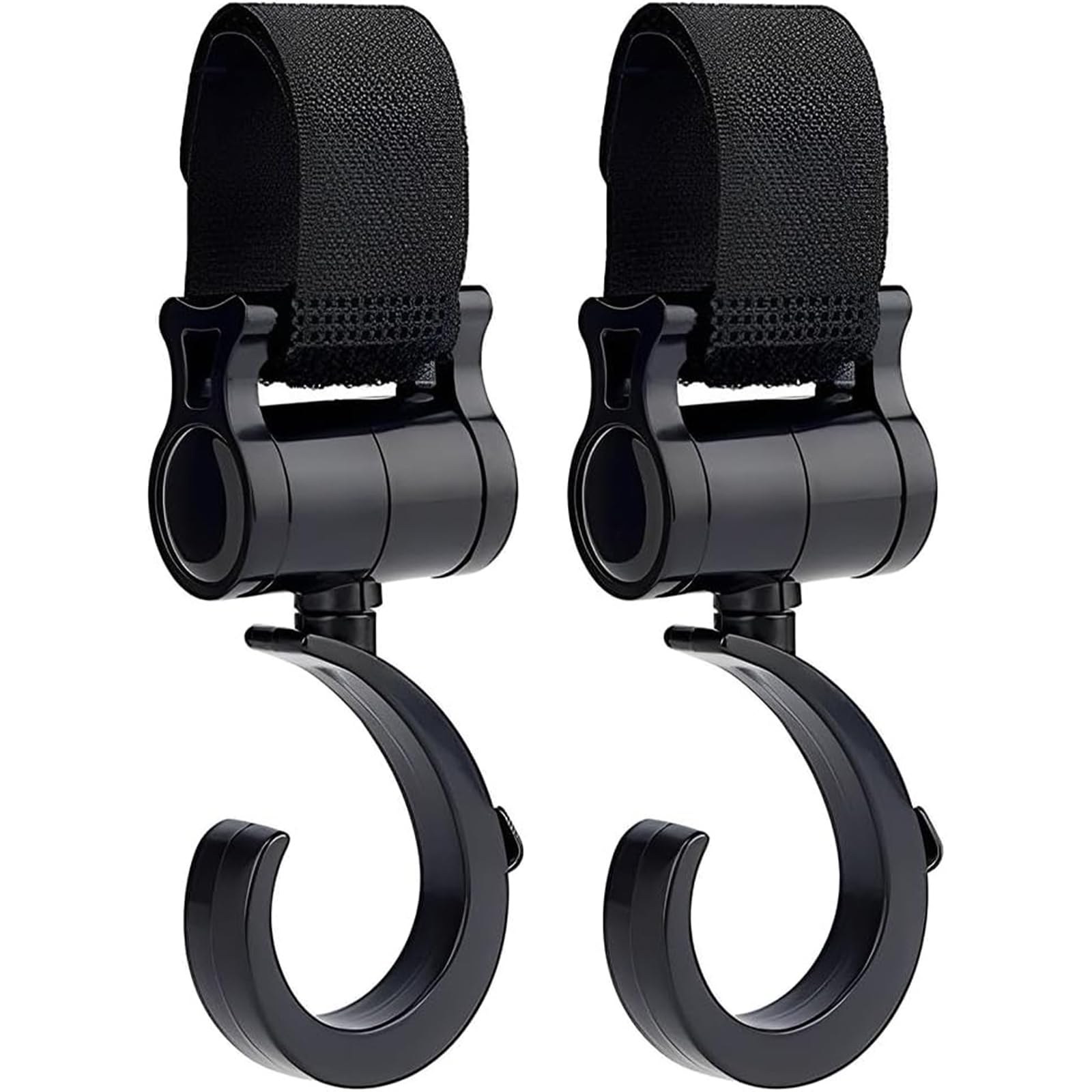 2 Pack Buggy Clips, Stroller Pram Hooks, Baby Bag Clips, 360 Degree Swivel Baby Pushchair Hooks, Clip Your Handbag Shopping or Baby Change Bag Safely on Your Pushchair or Stroller, Universal Fit