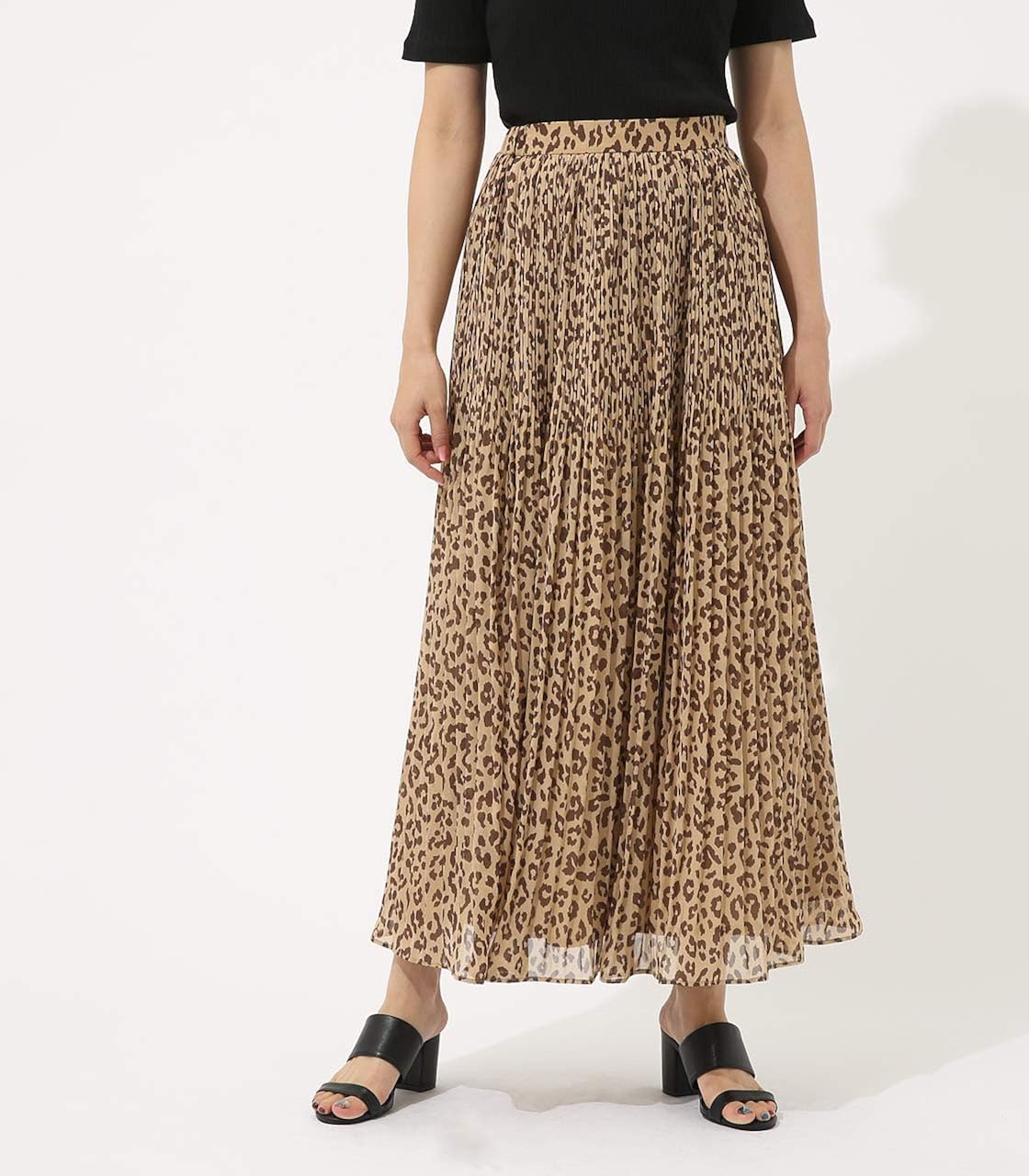 Amazon Azul By Moussy レオパード柄プリーツスカートs 柄beg スカート 通販