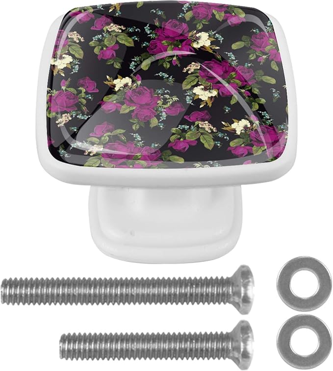 Perilla del cajón de las rosas rojas de la vendimia del patrón floral