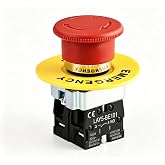 Langir 22mm 1NC 1NO Red Mushroom Emergency Stop Self-Locking Push Button Switch 600V 10A.