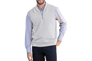 Makkrom Mens Quarter Zip Sleeveless Golf Vest Pullover Stand Collar Casual Vests Outerwear