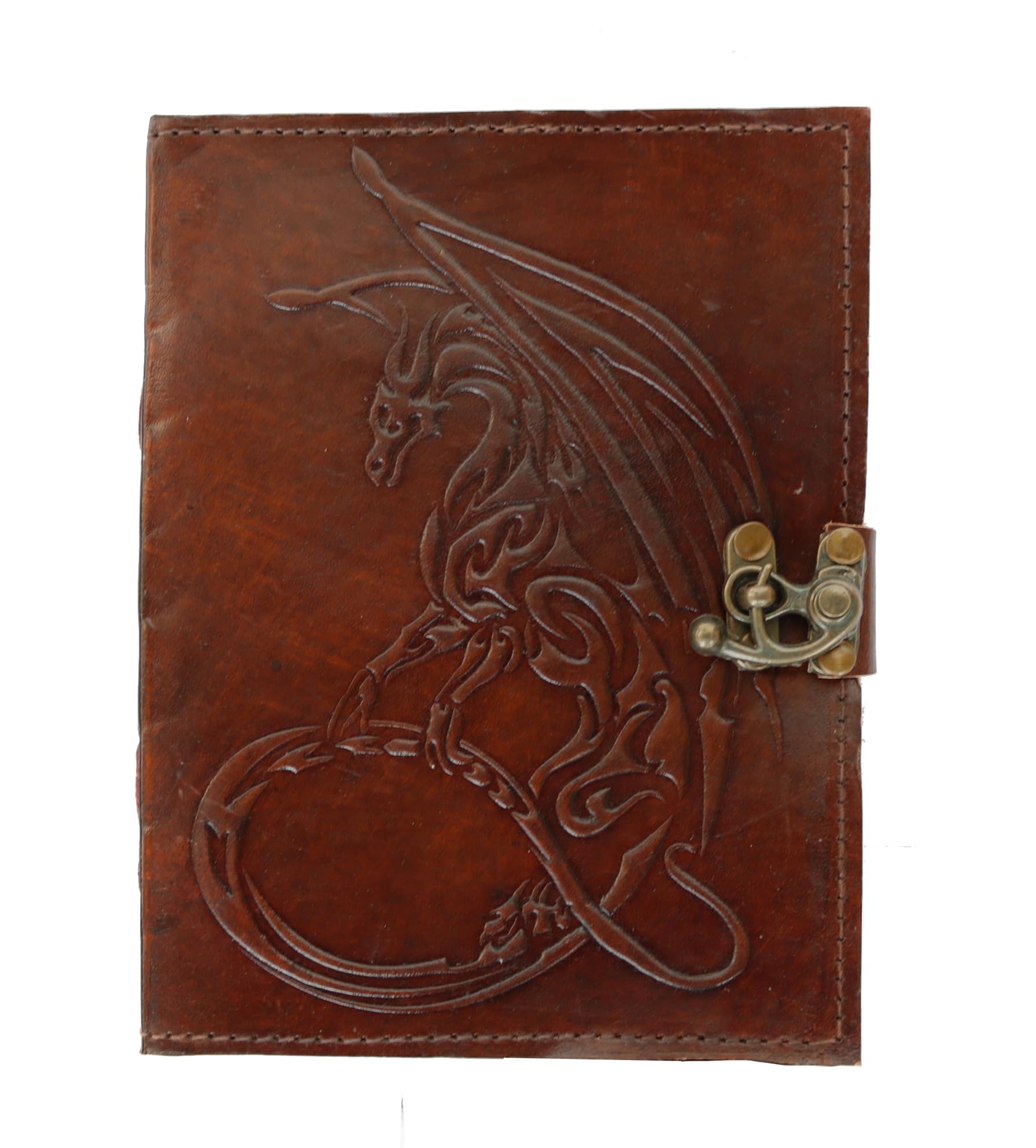 Jaald 18 cm Dragon Leather Journal Blank Grimoire Leather Diary Book of Shadow Spell Book Leather Diary Notebook Sketchbook for Artists