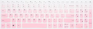 Keyboard Cover for Lenovo Yoga C740 C940 15, ThinkBook 15, ideapad 320 330 15.6/17.3, ideapad 3 330s 15.6/17.3, ideapad 520/S145 S340 S540 S740 15.6", ideapad L340 15.6/17.3" Laptop - Gradual Pink