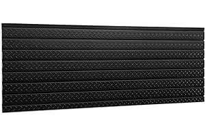 NEWAGE PRODUCTS INC. NewAge Products Pro Series 84-Inch x 24.5-Inch Black Diamond Plate Slatwall Backsplash, Heavy Duty Steel Garage Wall Organizers, 51717