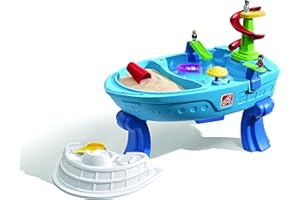 Step2 Fiesta Cruise Sand & Water Table, Kids Activity Sensory Playset, Summer Outdoor Toys, 10 Piece Water Toy Accessories, for Toddlers 2+ Years Old