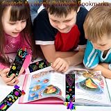 Dkibtol Scratch Art for Kids 48 Pcs Rainbow Bookmarks with Wooden Stylus view 3