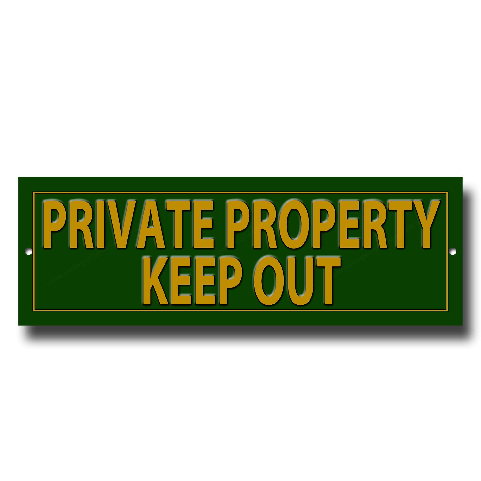 Vintage Sign Designs Metal Sign - Private Property Keep Out - Green - Modern Industrial Style