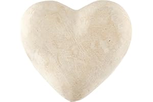 Santa Barbara Design Studio Pure Design Paper Mache Heart Decorations for Home, 2.75" x 2.75", Natural