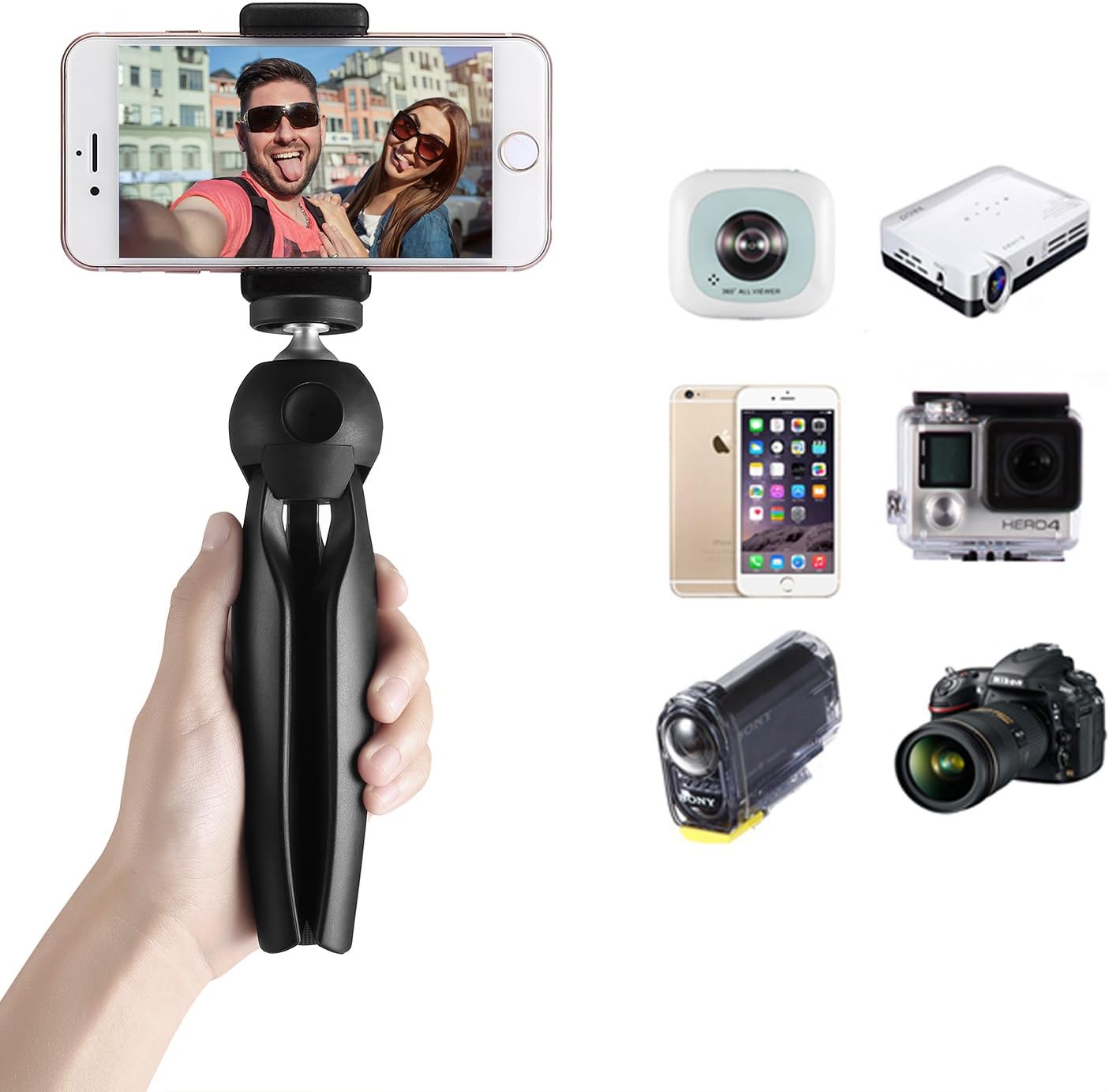Mini Tripod Tabletop Stand with Ballhead for mini Projector DSLR Digital Cameras Video Gopro Nikon Canon Sony by WOWOTO : Camera & Photo