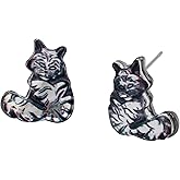 Betsey Johnson Womens Cat Stud Earrings