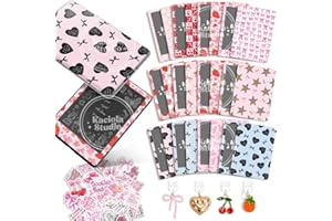 KACIOLA STUDIO 12PCS Bow Skin for E-Reader, and 4PCS Type C Charms for E-Reader with 50PCS Scrapbook Stickers, 6.9"x4.8" Skin Front and Back Decal Inserts for Paper White 11th(Bow)
