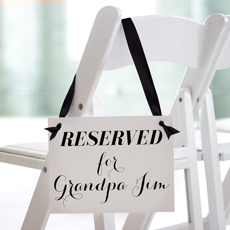 Personalized Reserved Seat Sign For Chair Custom Name