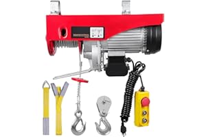 Uargd Electric Hoist with 1320 lbs Capacity, 1150W 110V Steel Wire Winch, 14ft Wired Remote, 40ft Single Cable Lift Height, M