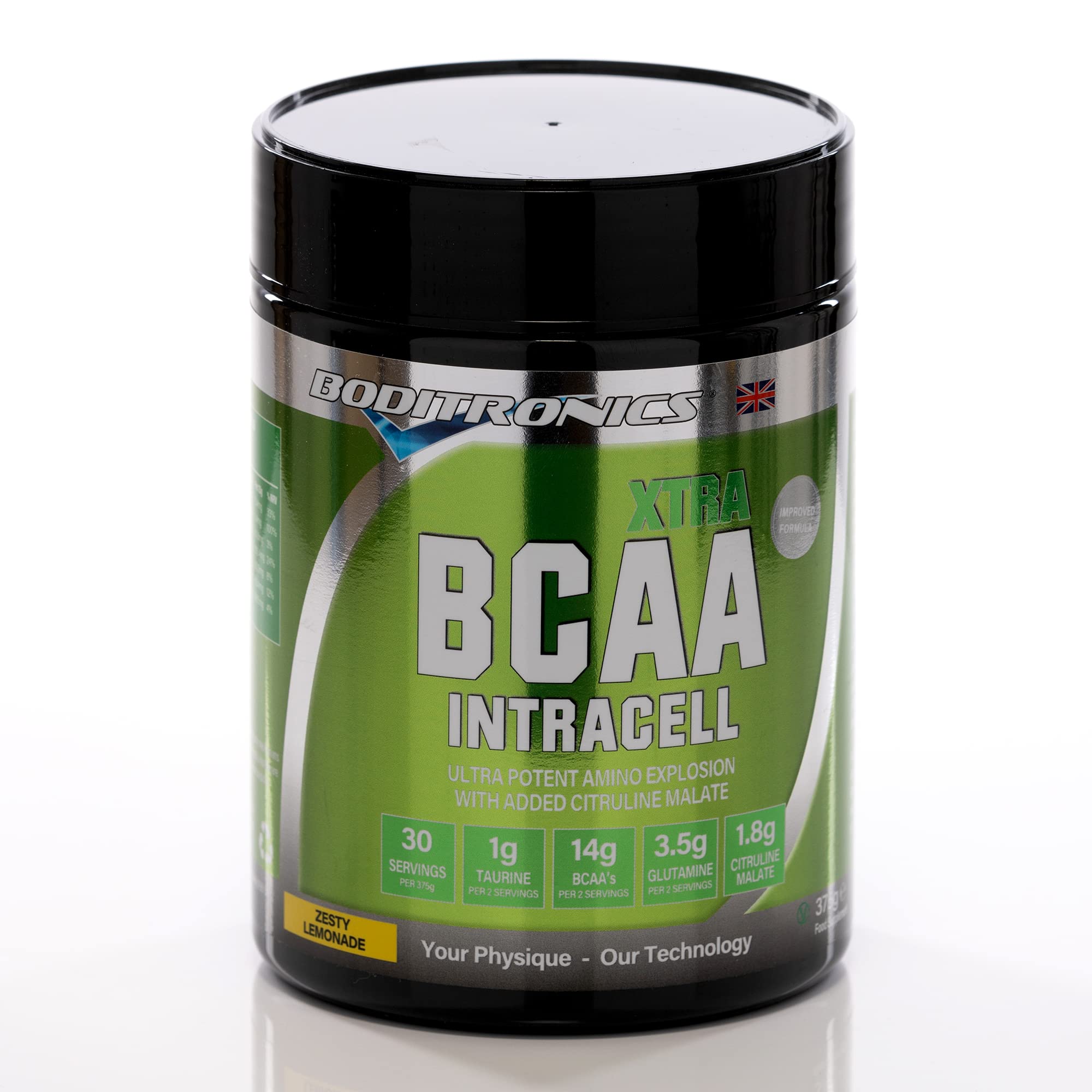 Boditronics BCAA Intracell Xtra Intra Workout Protein Powder, Branched Chain Amino Acid Supplement with Vitamin B6 & B3, Immune Booster, Electrolytes, Amino Energy Drink Powder