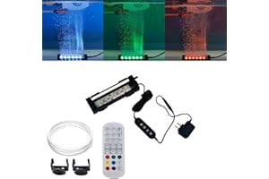 Carefree Fish Aquarium 24/7 Mode Timer Submersible LED Light Full Spectrum CRI 82~85 Tank Underwater Light & Nanometer Materials Air Stone 3Ft Tubing Waterproof Rating IP68 (No Included Air Pump)