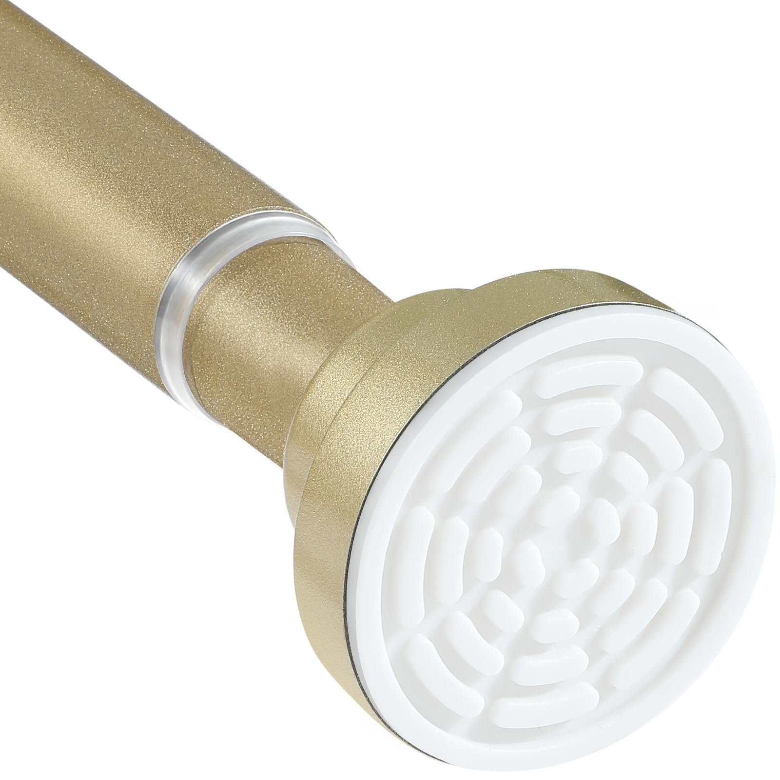 Photo 1 of Fvonzn Gold Shower Curtain Rods for Windows 40-73 inch Adjustable Shower Rod Spring Tension Curtain Rods No Drilling Extra Long Gold Curtain Rod Non Slip Shower Rods for Bathroom Window Cafe