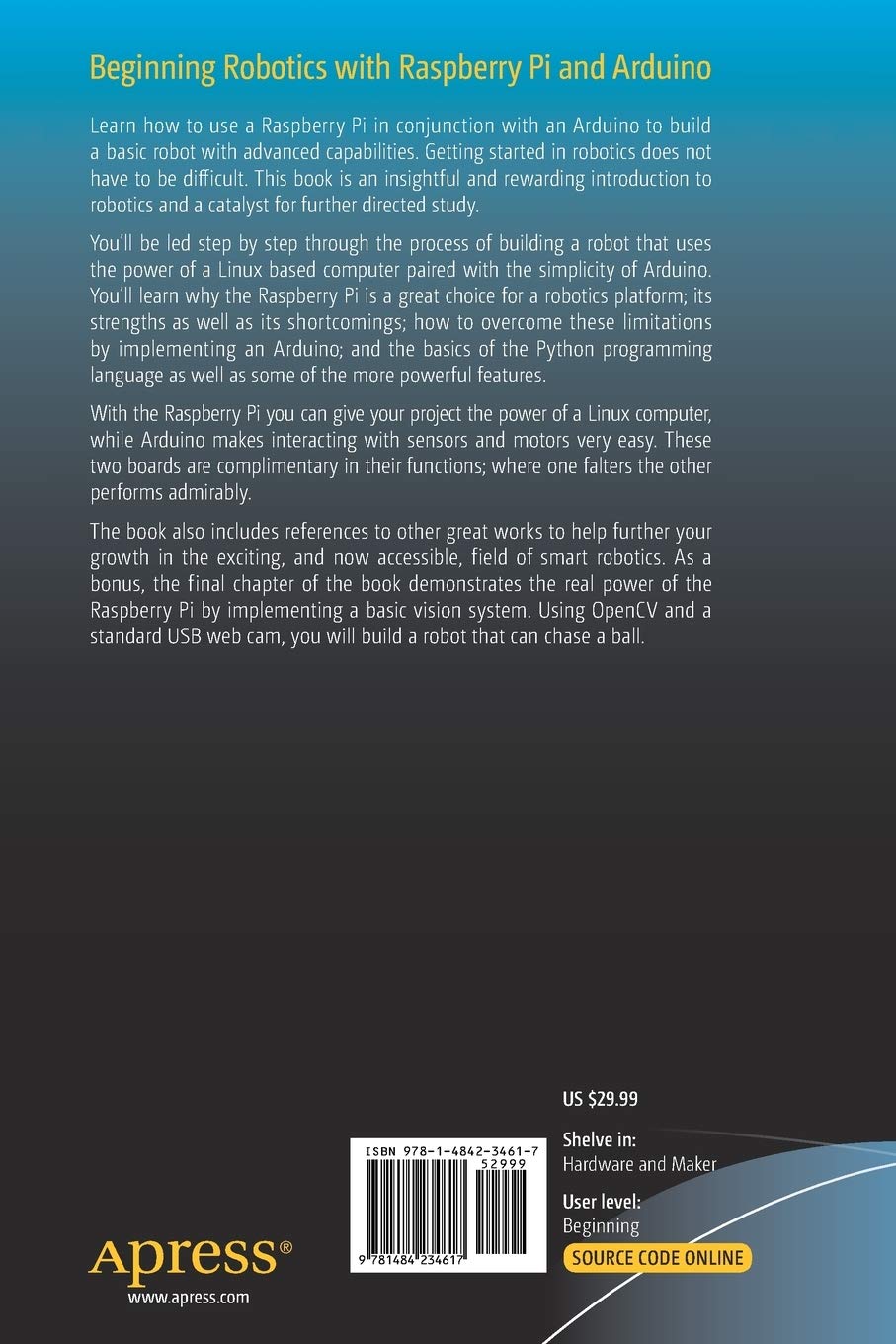 beginning robotics with raspberry pi and arduino